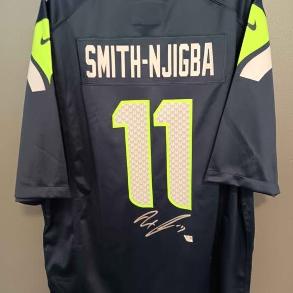 Seahawks Jaxon Smith-Njigba Authentic Signed Nike Game Jersey Fanatics Navy Blue